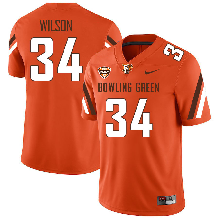 Bowling Green Falcons #34 Adrian Wilson College Football Jerseys Stitched Sale-Orange